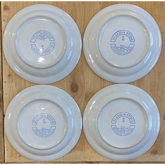 4 Scandia Stone Symmetry 7.5" Salad Plates Made In Japan 214 - Picture 2 of 2